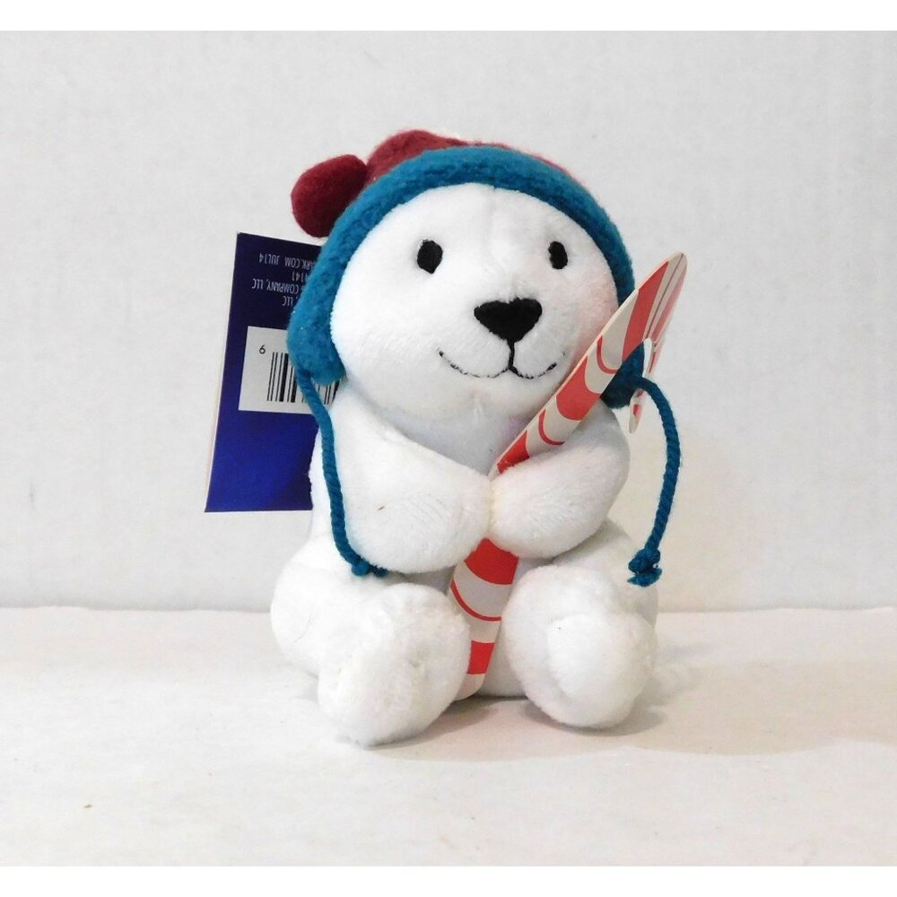 Hallmark Northpole Christmas Tree Ornament Plush Bear Candy Cane
